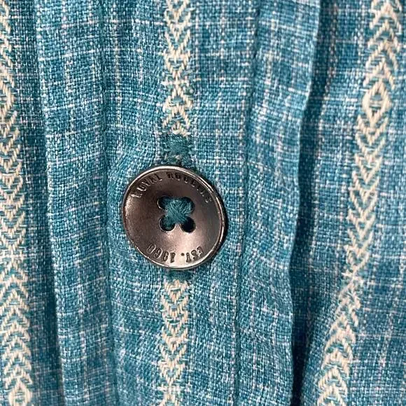 ROYAL ROBBINS Shirt Size Medium Button Down NWT Vista Travel Vacation S/S Blue - Picture 6 of 15